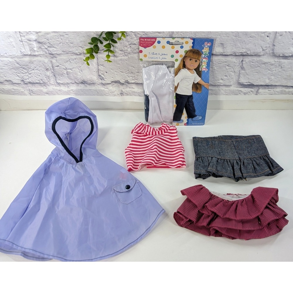 OUTFITS LOT 6!🇺🇸American Girl Doll 18" Springfield T-Shirt Jeans Poncho Skirts